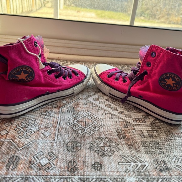 Kids Pink High-Top Sneakers-Size 3-Converse - Picture 4 of 6